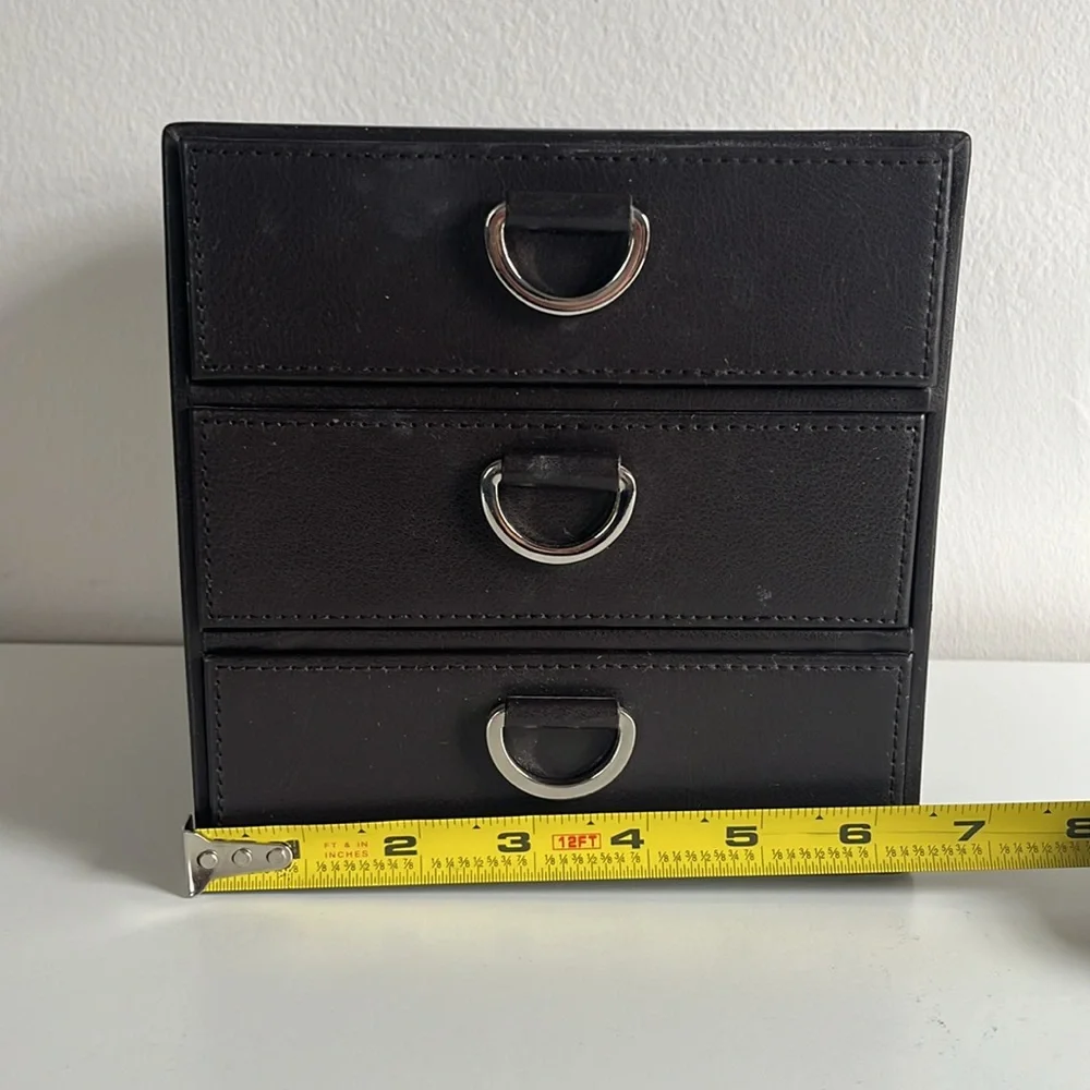Brown Three Drawer Container Store Jewelry Box